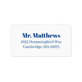 Etiqueta Casamento azul Elegante clássico do Marinho