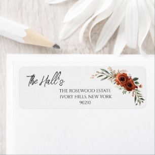 Etiqueta Casamento Boho Floral Terracota Mal-humorado