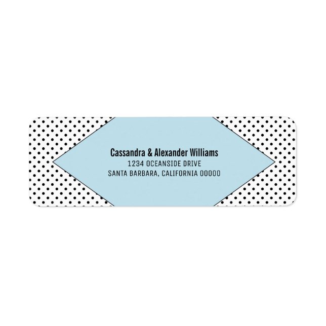 Etiqueta Casamento Bolinhas Moderno Azul (Frente)