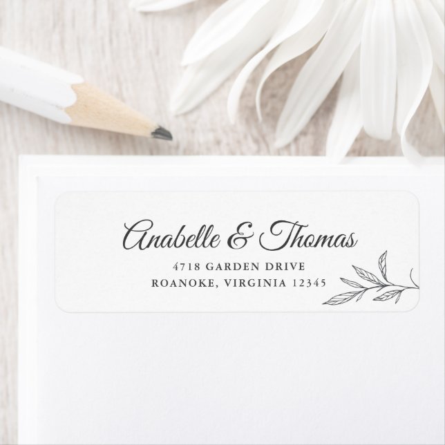 Etiqueta Casamento Botânico Elegante (Insitu)