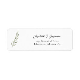 Etiqueta Casamento Botânico Elegante Minimalista