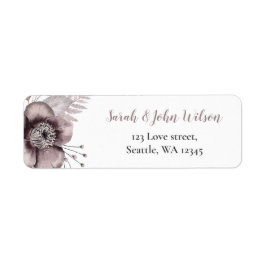 Etiqueta Casamento Botânico Floral Mauve da Rustic Watercol