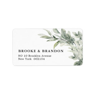 Etiqueta Casamento Botânico Minimalista Eucalyptus Verde Sa