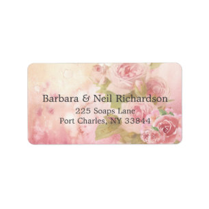 Etiqueta Casamento Botânico Rosa Blush