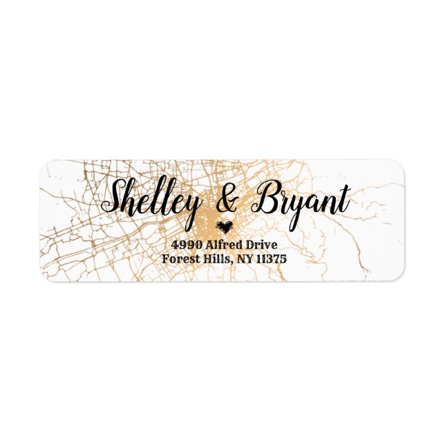 Etiqueta Casamento branco com ouro padrão (Frente)