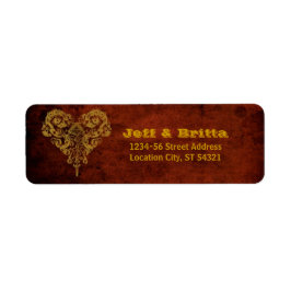 Etiqueta Casamento Cardíaco Vitoriano Steampunk Gears