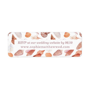 Etiqueta Casamento Chic Costeiro de Beach Seashells