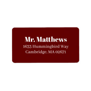 Etiqueta Casamento Clássico Elegante Burgundy