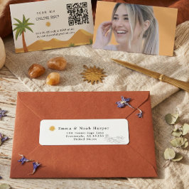 Etiqueta Casamento clássico viral boho deserto de terracota