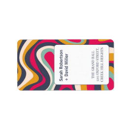 Etiqueta Casamento com Abstrato de Vibrante