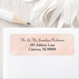 Etiqueta Casamento com Aquarela Rosa Suave