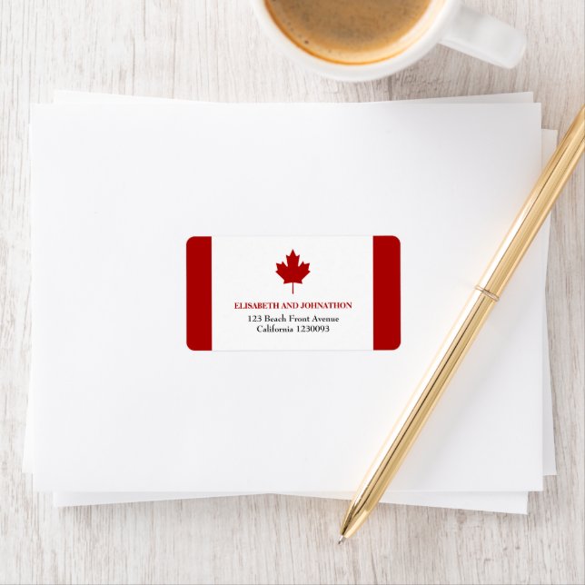Etiqueta Casamento com Bandeira Canadense (Insitu)