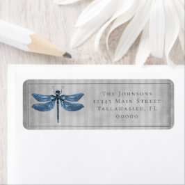 Etiqueta Casamento com Dragonfly Azul