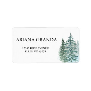 Etiqueta Casamento com Floresta de Pinheira Aquarela