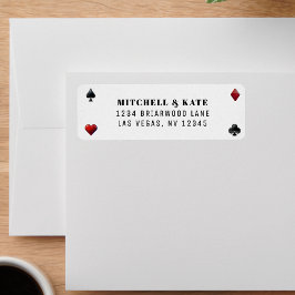 Etiqueta Casamento com Naipe de Carta de Pôquer