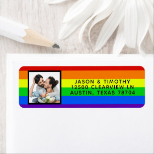 Etiqueta Casamento com Orgulho gay de Foto LGBTQ em Strike
