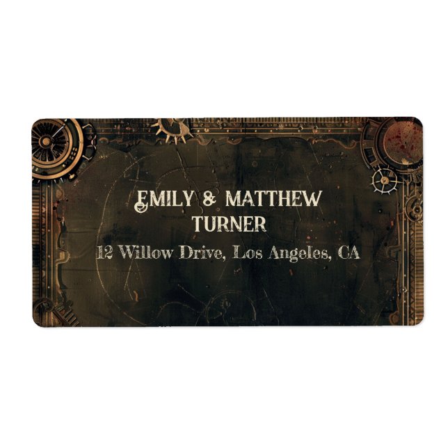 Etiqueta Casamento com Steampunk Noir (Frente)