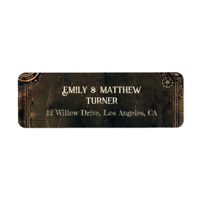 Etiqueta Casamento com Steampunk Noir (Frente)