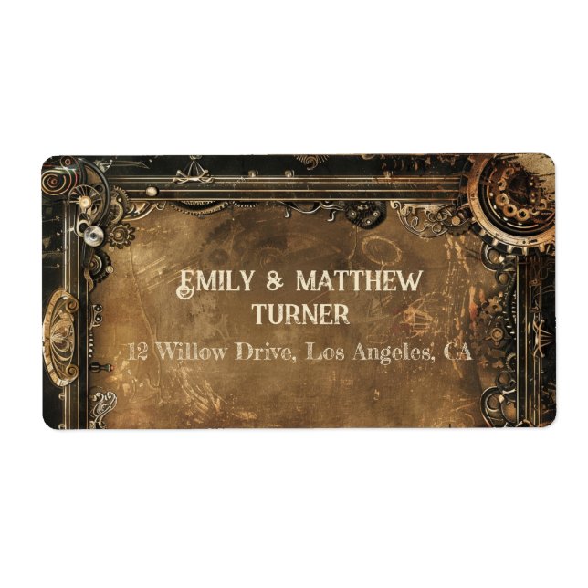 Etiqueta Casamento com Steampunk Noir (Frente)