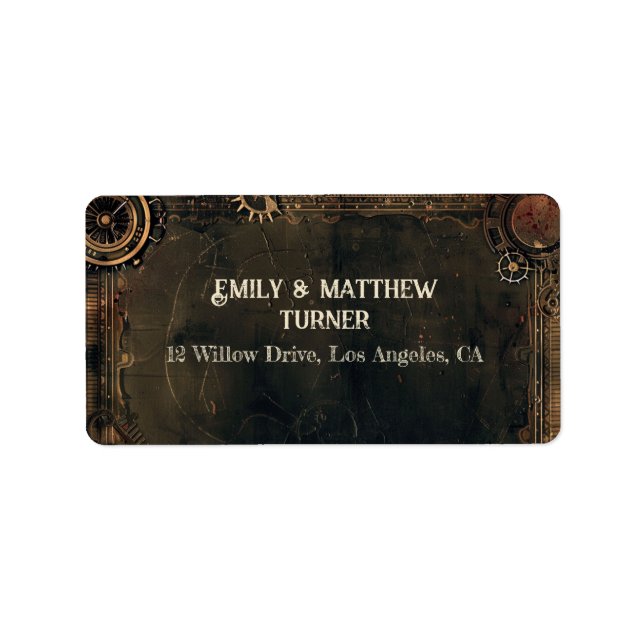 Etiqueta Casamento com Steampunk Noir (Frente)
