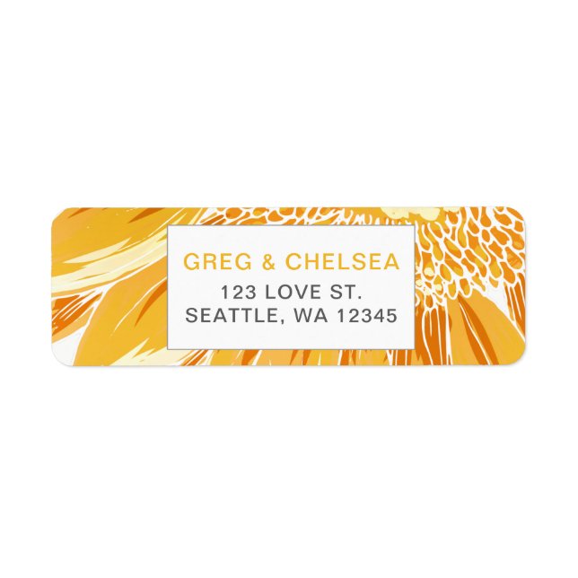 Etiqueta Casamento com SunFlower moderno (Frente)