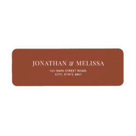 Etiqueta Casamento com Tipografia Clássica de Terracotta