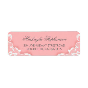 Etiqueta Casamento cor-de-rosa e branco do laço