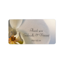 Etiqueta Casamento Da Orquídea Branca De Elegância Obrigado