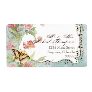 Etiqueta Casamento das Flores Florais Les Fleurs Peony Rosa