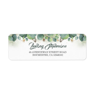 Etiqueta Casamento das hortaliças e do ouro do eucalipto