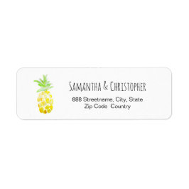 Etiqueta Casamento de Aquarela de Abacaxi