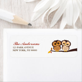 Etiqueta Casamento de Autumn Themed Owls