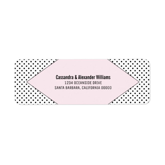 Etiqueta Casamento de Bolinhas Modernas Rosa (Frente)