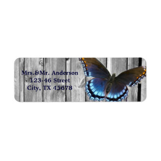 Etiqueta Casamento de Borboleta BLue - cinza