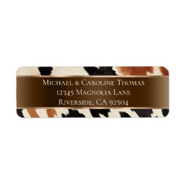 Etiqueta Casamento de Cowhide Castanho-Negro