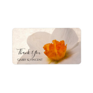 Etiqueta Casamento De Daffodil Primavera Branco Obrigado Po