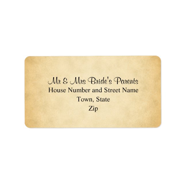Etiqueta Casamento de Design de Padrão de Pergaminho (Frente)