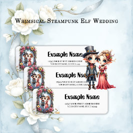Etiqueta Casamento de Elfo Steampunk Caprichoso
