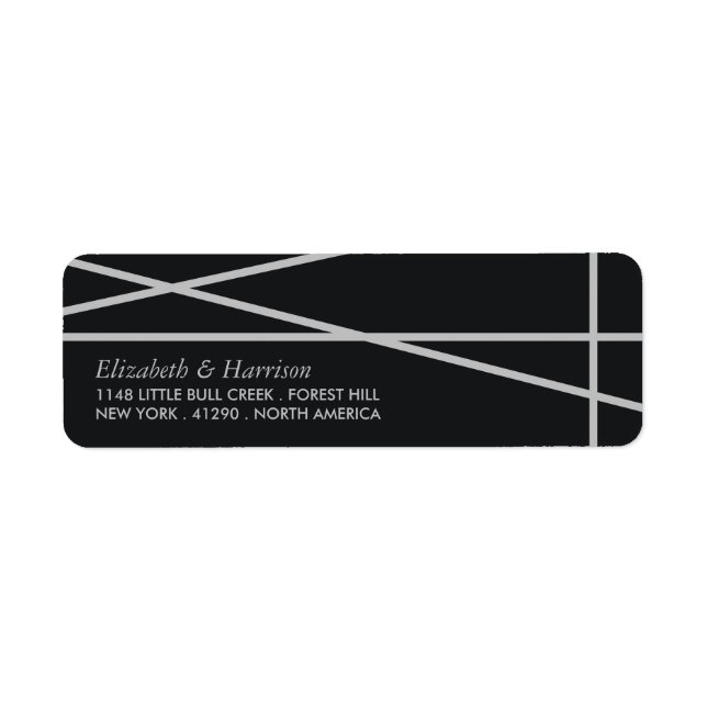 Etiqueta Casamento de Estilo Geométrico Simples (Frente)