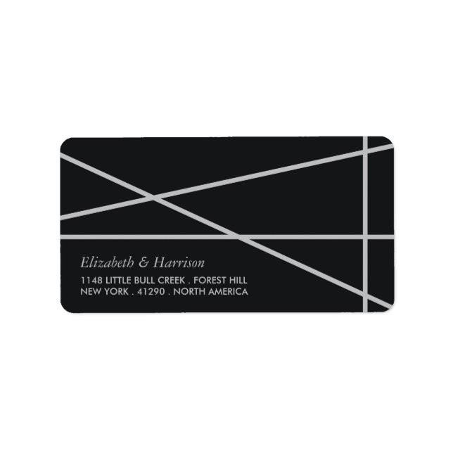 Etiqueta Casamento de Estilo Geométrico Simples (Frente)