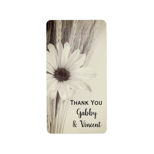 Etiqueta Casamento De Fazenda De Trigo Seco Obrigado Etique (Frente)