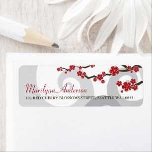 Etiqueta Casamento de flores de cerejeira de Red Sakura