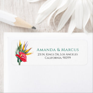 Etiqueta Casamento de Flores de Oases Tropicais