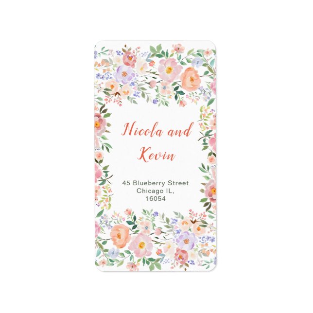 Etiqueta Casamento de Flores primavera (Frente)