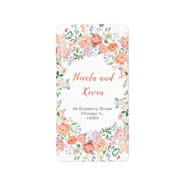 Etiqueta Casamento de Flores primavera (Frente)