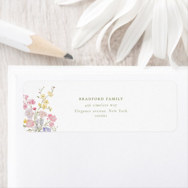 Etiqueta Casamento de Flores Silvestres Boho Elegante (Insitu)