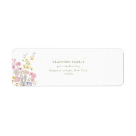Etiqueta Casamento de Flores Silvestres Boho Elegante