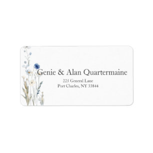 Etiqueta Casamento de Flores Silvestres Modernas