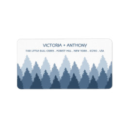 Etiqueta Casamento de Florestas Azuis