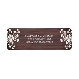 Etiqueta Casamento de Gypsophila com Bebês de madeira rusti